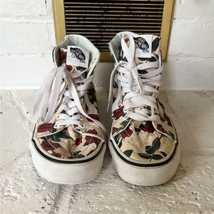 Vans rose patterned high top sneakers